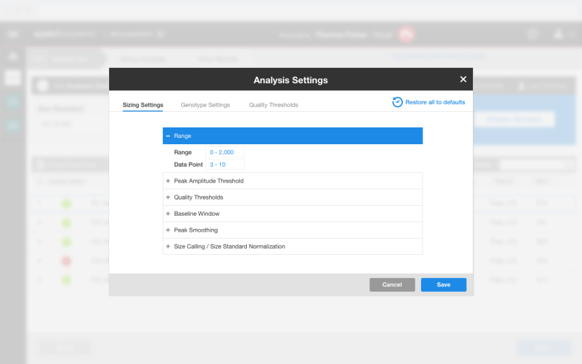 Setup Page - Edit Size Standard - Blue
