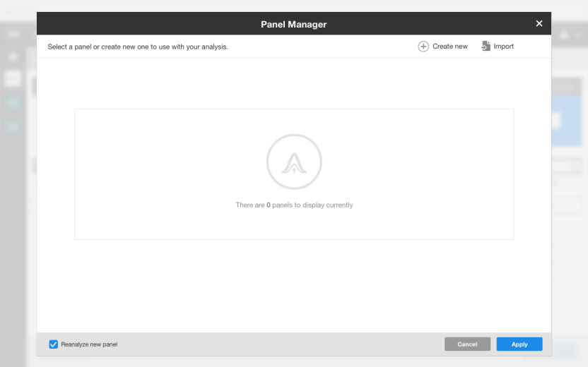 Setup Page - Panel Selection